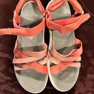 Teva Coral and Pink Sandals